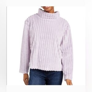 Planet Gold Lilac Ribbed Cowl Neck Sweater